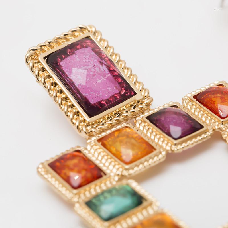 

Stud Earrings Wholesale 5 Colors Square Crystal Pendant Acrylic Romantic Sweet Jewelry Girls Ladies Gifts Style 2022