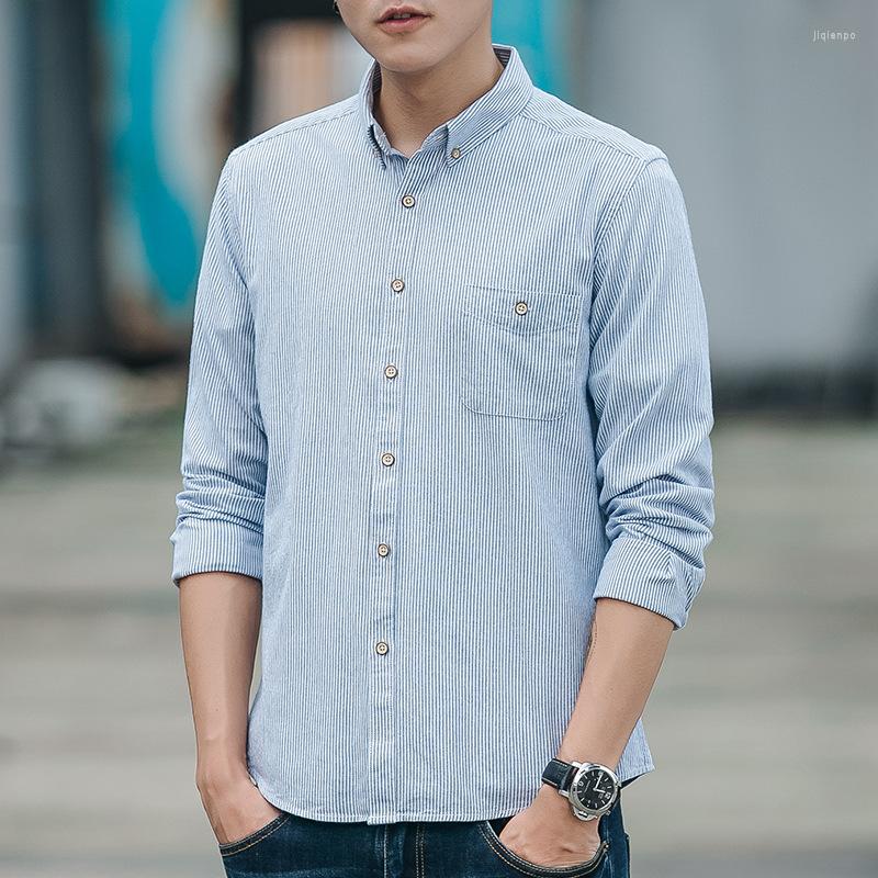 

Men' Casual Shirts Men' Shirt Warm Long-sleeved Striped Winter Fleece Spring And Autumn Light Blue Streetwear Tops 4xl 3xl