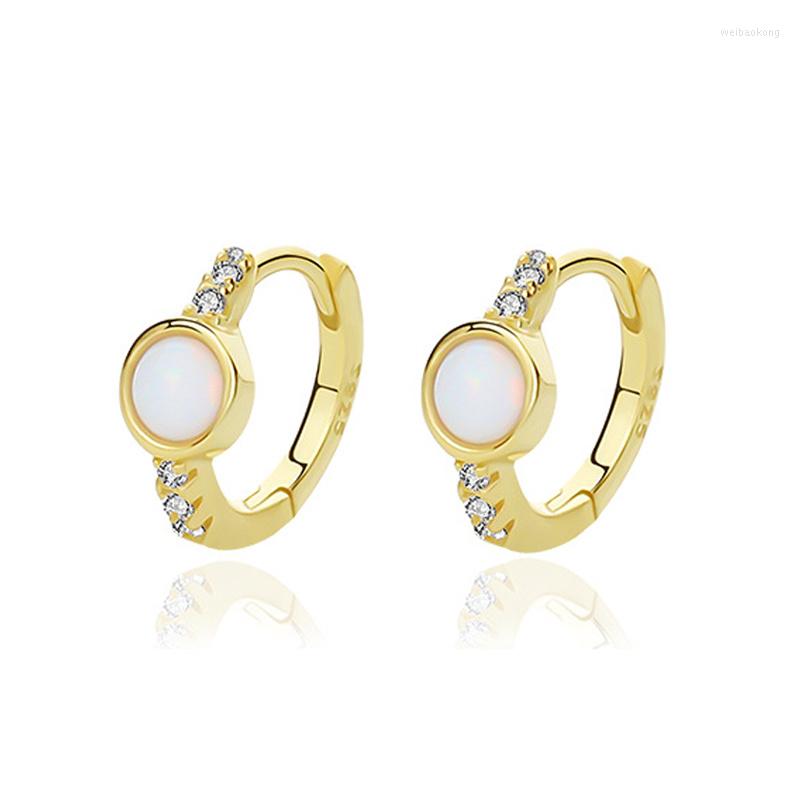 

Hoop Earrings Sterling Silver 925 Inlaid Zircon Opal Women's Gold Trendy Designer Earings Party 2022 Trend Fine Jewelry