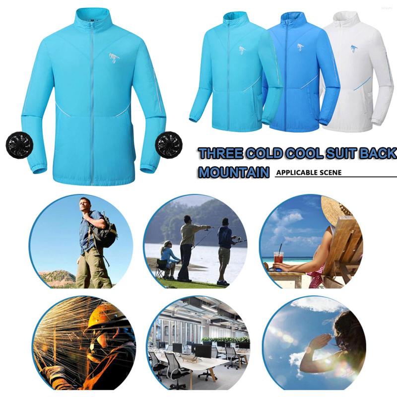 

Waist Support Fan Working Conditioning Air Coat Summer Outdoor Sports, Blue