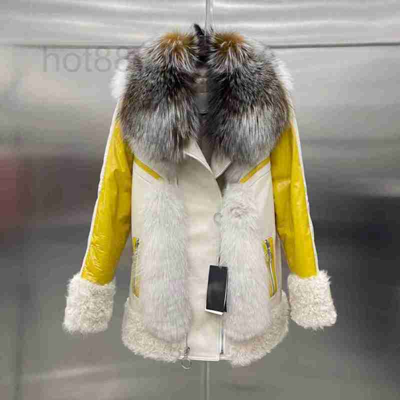 

Women's Wool & Blends Designer Winter new wool fur and fox collar motorcycle style versatile coat female 8QJ1, As shown in figure