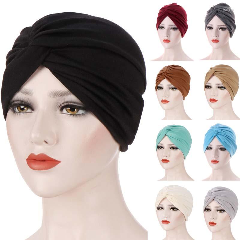 

Ethnic Clothing Women Twisted Bow Jersey Inner Hijab Solid Color Soft Easy Cap Muslim Fashion Turban Headband Elastic Chemo Hats Accessories