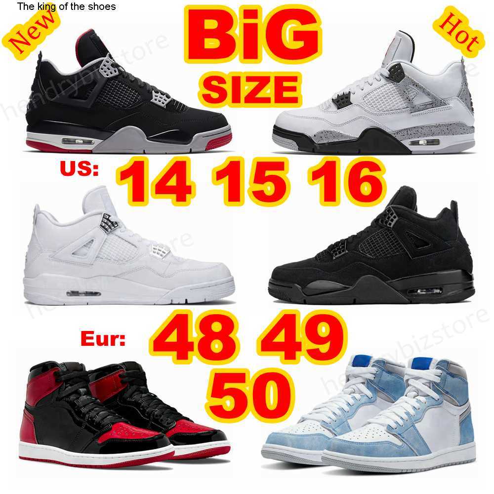 

2023 OG Big Long Size 14 15 16 Basketball Shoes 4S Midnight Navy Motorsports Oreo Metallic Red Thunder Jumpman Eur 48 49 50 1S Chicagos Patent Bred, 270s-triple black