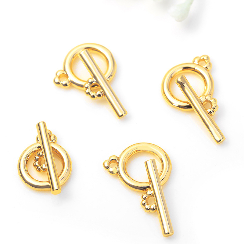 

Gold Plated Small Round Flower Toggle Clasps DIY Jewelry Making Supplies