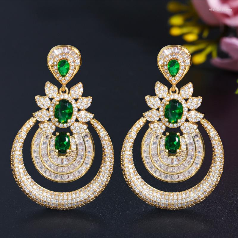 

Stud Earrings Moon Sun Personality Creative Zircon Electroplated 18K Gold Hollow Carved