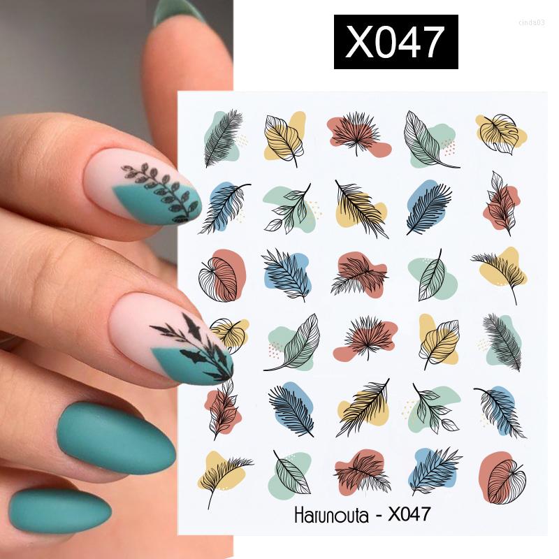 

Nail Stickers Harunouta Autumn Flowers Leaves Line Patter Nails Sticker Art Decorations Decals Water Transfer Slider Foil Manicures Wraps, X067