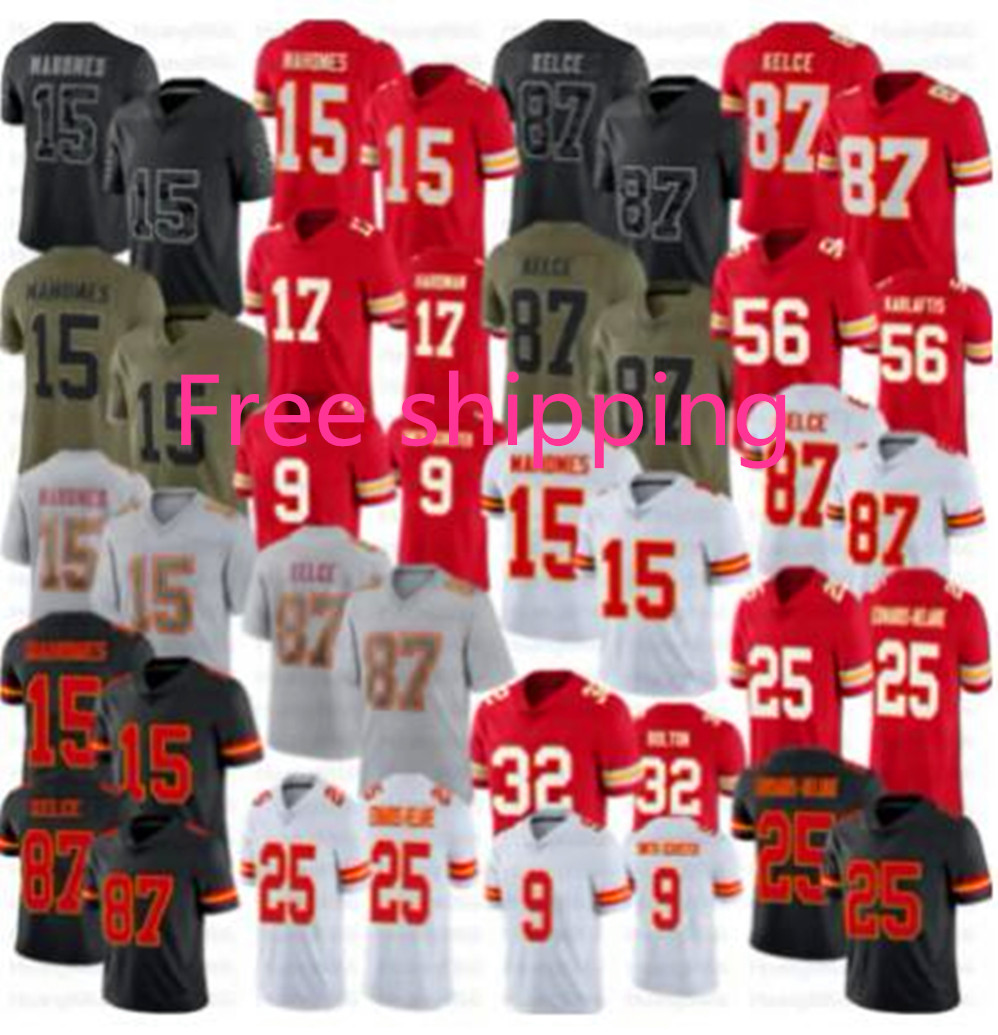 

Chiefes 15 Patrick Mahomes Football Jersey Travis Kelce JuJu Smith Schuster Karlaftis Nick Bolton Clyde Jerseys Edwards Helaire Jaylen Watson Frank Clark Hardman