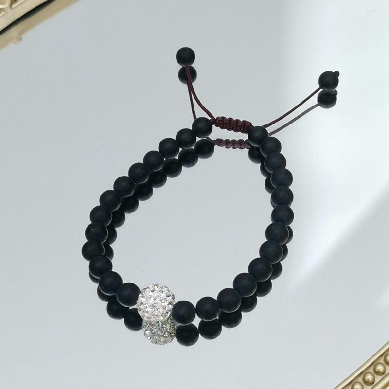 

Strand Lii Ji Black Bracelet Onyx Friendship Zircon Charm 17-24cm Women