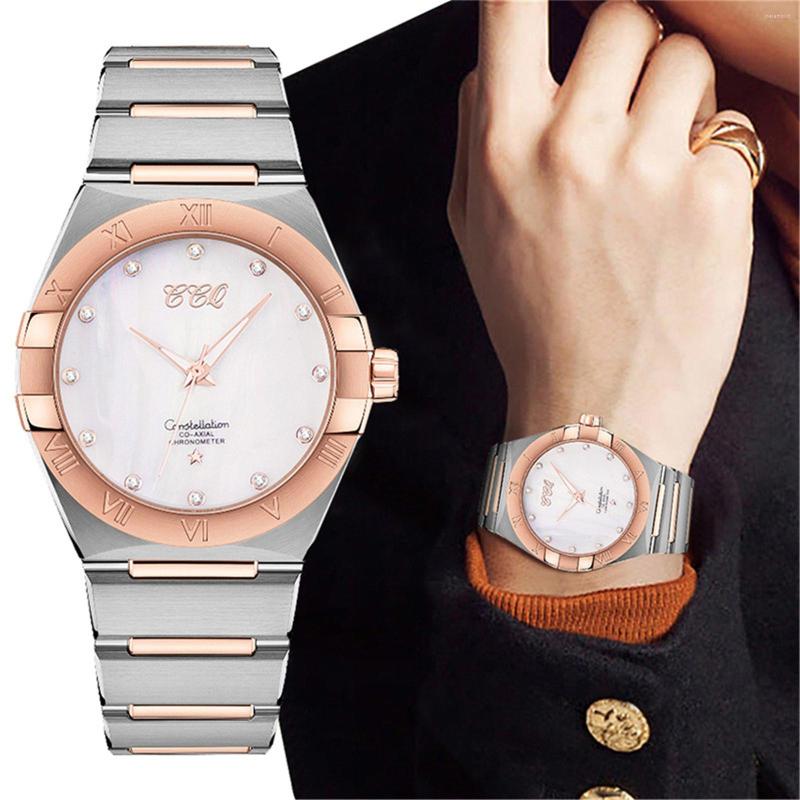 

Wristwatches Casual Watch Stainless Steel Band Women Flower Rhinestone Wristwatch Ladies Bracelet Luxury Relogio Femenino