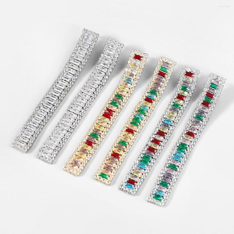 

Dangle Earrings Fashion Exaggerated Multicolor Crystal Rhinestone Chain Long Drop For Women Clear Zircon Tassel Pendant Earring Jewelry