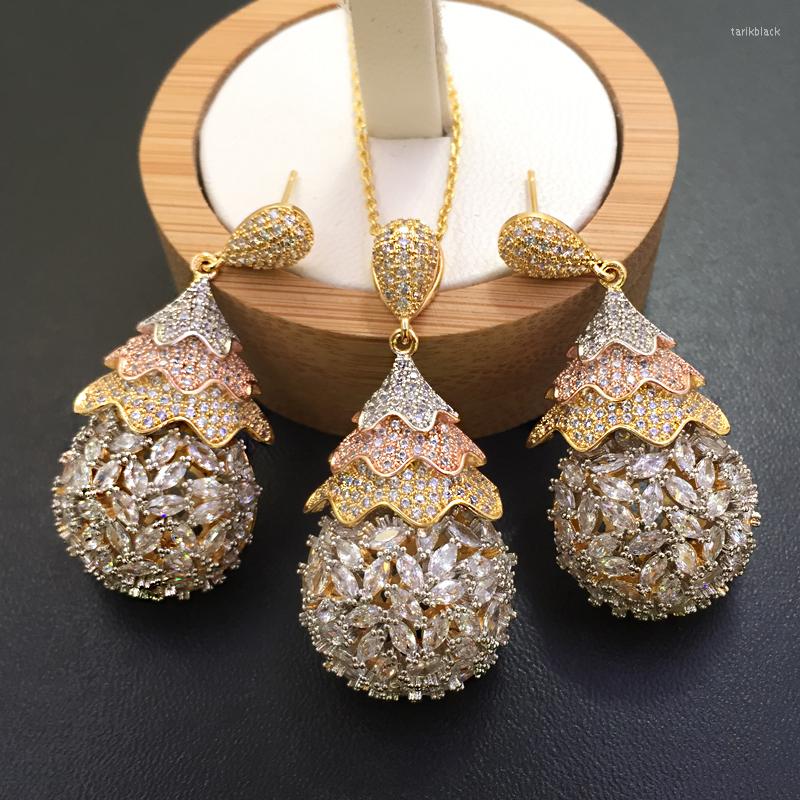

Necklace Earrings Set Lanyika Jewelry Graceful Layered Dress Micro Inlay With For Banquet Luxury Gift, Picture shown