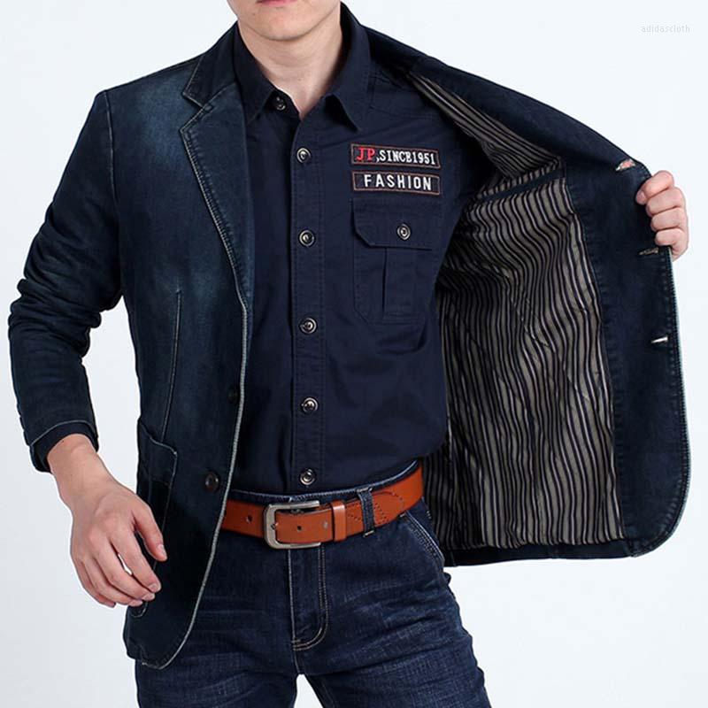 

Men's Suits Clothes Suit Male Menswear Men's Clothing Techwear Discovery Vest Jackets Denim Mountaineering Tactical Stylish Coat Varsity, Deep blue