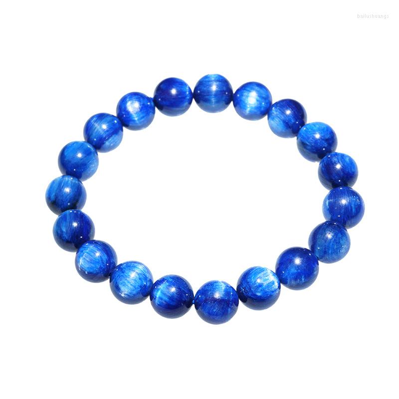 

Strand 8-10mm Natural Blue Kyanite Bracelet Stone Beaded For Men Women Friend Gift Charm Jewelry