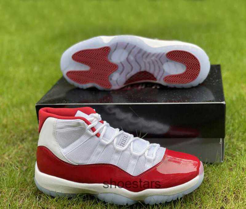 

top quality 11 Cherry men Basketball shoes Real carbon fiber 11s White Varsity Red-Black Outdoor Sports Sneakers CT8012-116 With Original, 01