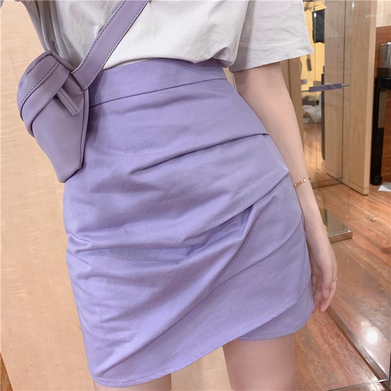 

Skirts Women Purple High Waist Sexy Skinny Korean Summer Mini Pleated Bodycon Pencil Female Zipper Short Vintage, Black