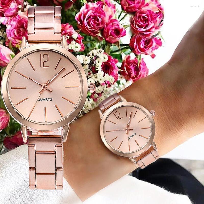 

Wristwatches Women's Watch Luxury Male Female Quartz Men Watches Stainless Steel Dial Casual Fashion Bracelet Ladies Girls Clock Gifts