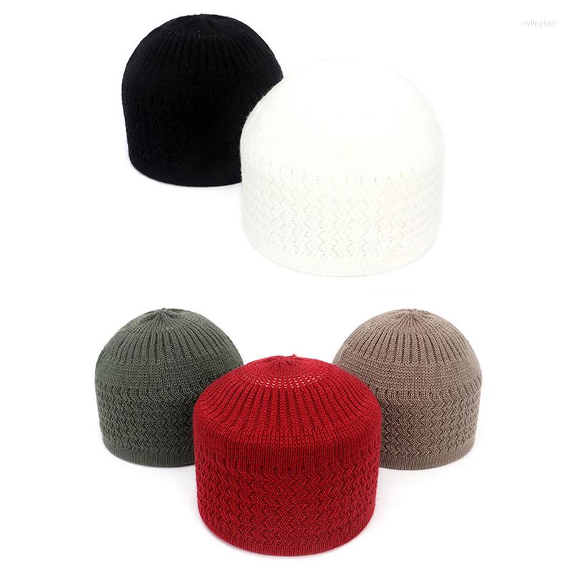 

Ethnic Clothing Winter Knitted Muslim Men Prayer Hats Warm Male Beanies Cap Islamic Ramadan Jewish Kippah Homme Hat Unisex Wrap Head