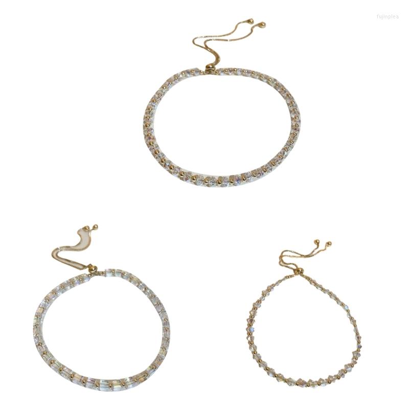

Anklets Dainty Beaded Ankle Chain Minimalist Round Rhombus Beads Bracelets