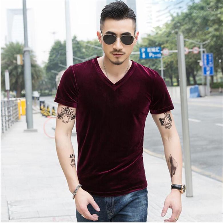 

Men's T Shirts Ukraine Plus Size Velour T-Shirt Fashion Summer Short Sleeve V-neck Velvet Hip Hop Shirt Tops Big 5XL 6XL 7XL, Black