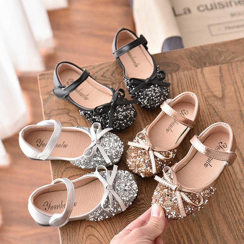 

Flat Shoes Baby Girl Clothes Girls Leather Flats Princess Bling Dress For Party Wedding Stage Performance Children Toddlers, Black
