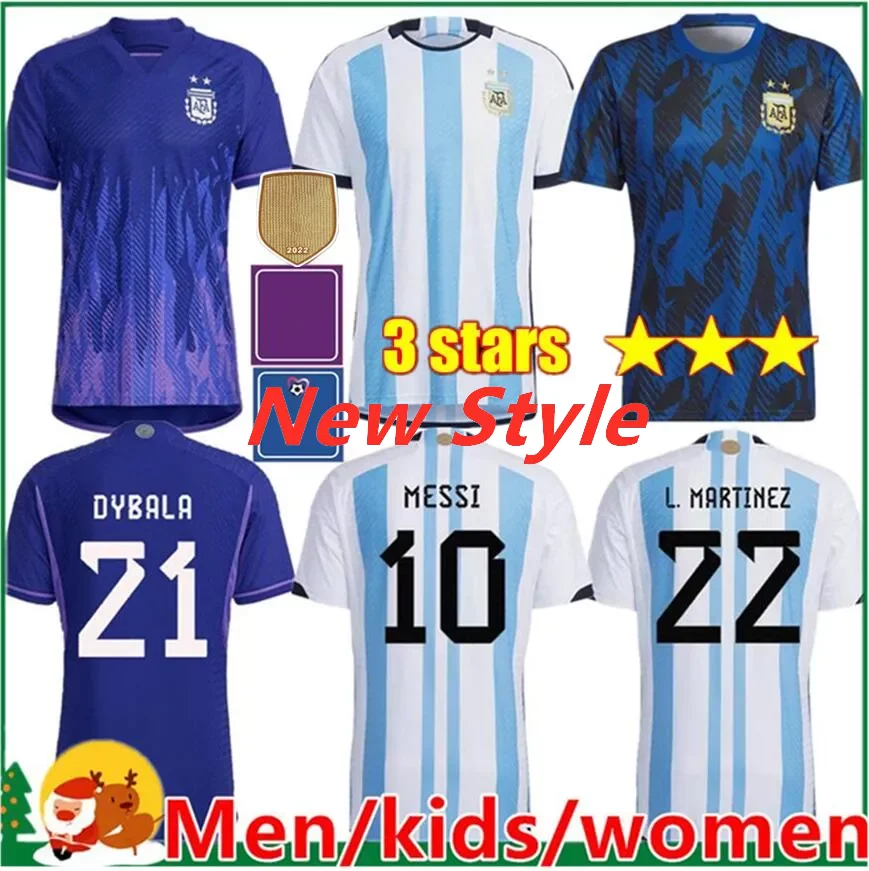 

Fans player Version 2026 2023 Argentina soccer Jerseys 22 23 MAC ALLISTER DYBALA DI MARIA MARTINEZ DE PAUL MARADONA child kids kit Men women football shirt, Player 2022 away