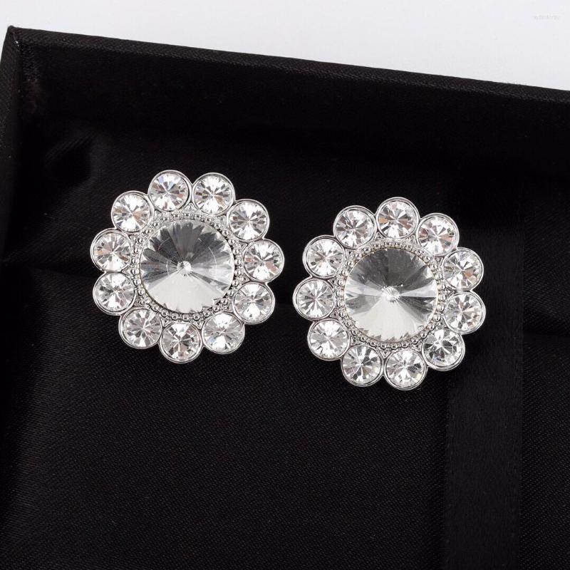 

Backs Earrings 2022 Sunflower Crystal Ear Clip Fashion Temperament Ladies