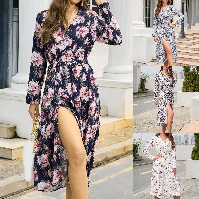 

Casual Dresses Women Snake Print Fashion Dress Elegant Long Sleeve Kimono Cardigan Femme Snakeskin Serpentine Sundress Party Sexy Robe