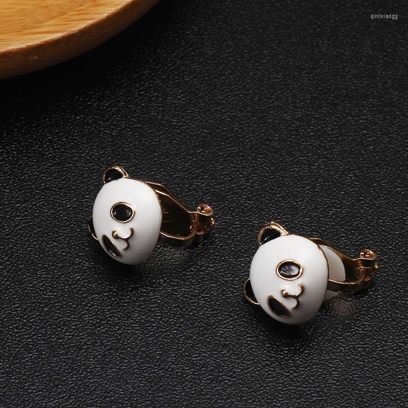 

Backs Earrings Cute Panda Clip For Kids Without Piercing Ears Earings With Soft Vintage Animal On Girl Jewelry