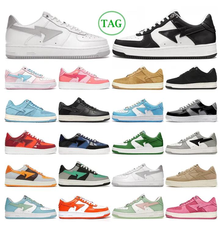 

NEW casual shoes men women bapestas sk8 low Black White Beige Suede Camo Blue Tokyo Grey Orange Pink Pastel Pink scarpe mens trainers womens outdoor designer sneakers, 27