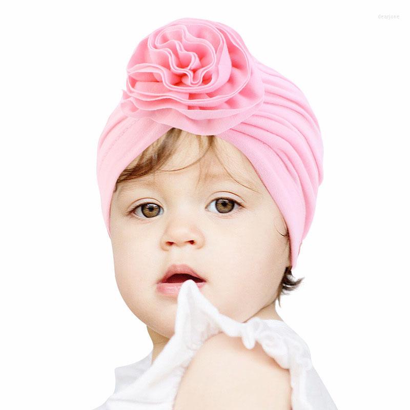 

Hats Baby Turban Hat Solid Cute Big Flower Headbands For Babies Infant Head Wrap Beanie Girl Hair Accessories Bonnet, 11 light purple