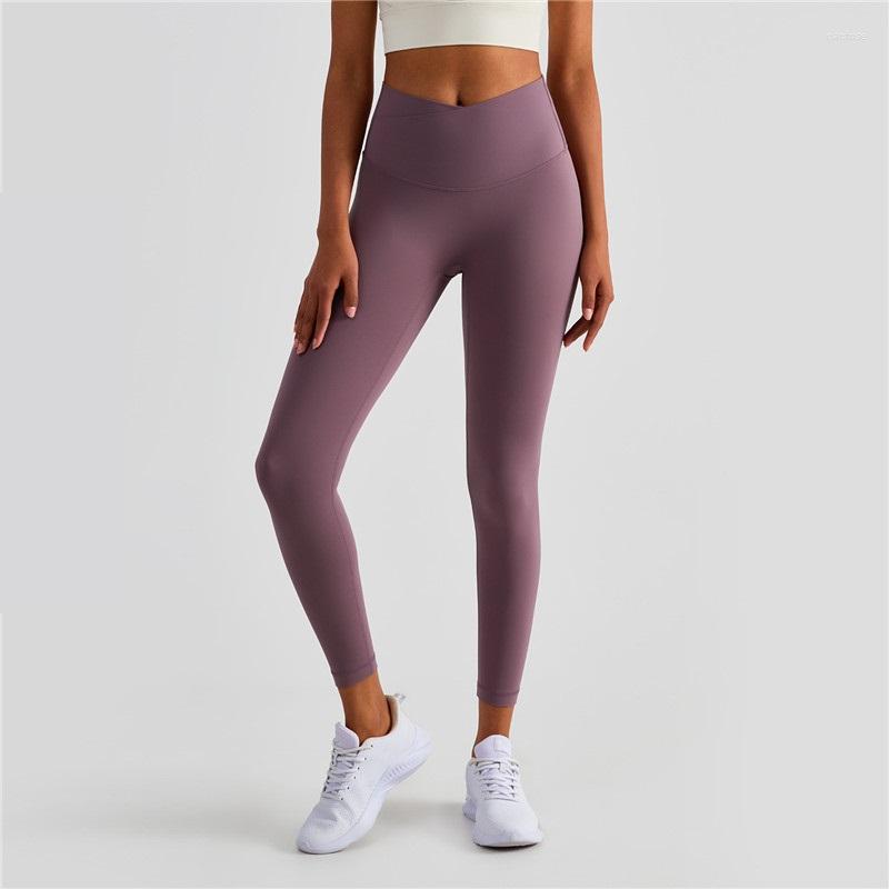 

Active Pants Solid Color Hight Waist Yoga Legging Front Cross Compression Women Sports Pans Athletic Gym Comprehensive Training Jogging, Black