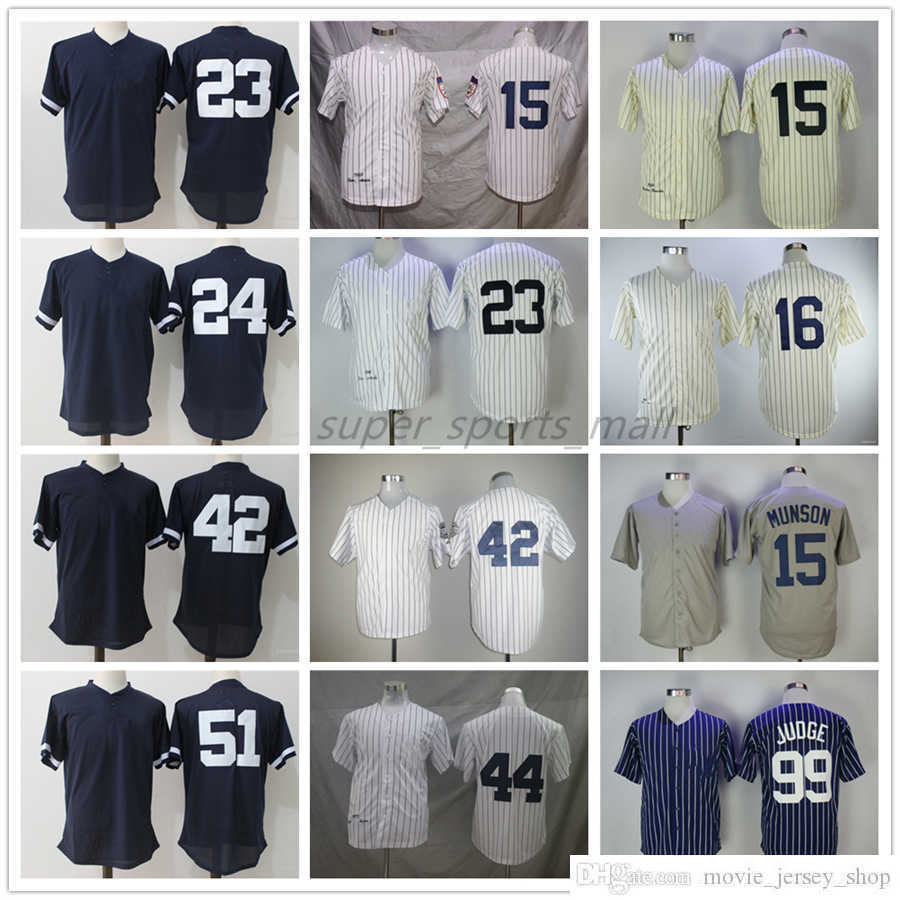 

Mitchell and Ness Baseball Jersey Vintage 15 Thurman Munson 23 Don Mattingly 24 Gary Sanchez 42 Mariano Rivera 44 Reggie Jackson Bernie Williams Judge Jerseys 1973, As picture