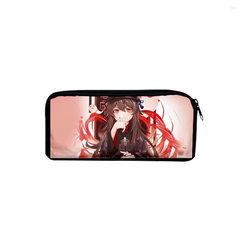 

Cosmetic Bags Fashion Pen Bag Genshin Impact HuTao Xiao Venti ZhongLi Kaedehara Kazuha Kamisato Ayaka Boy Girl Pencil Box Child Statio, As shown