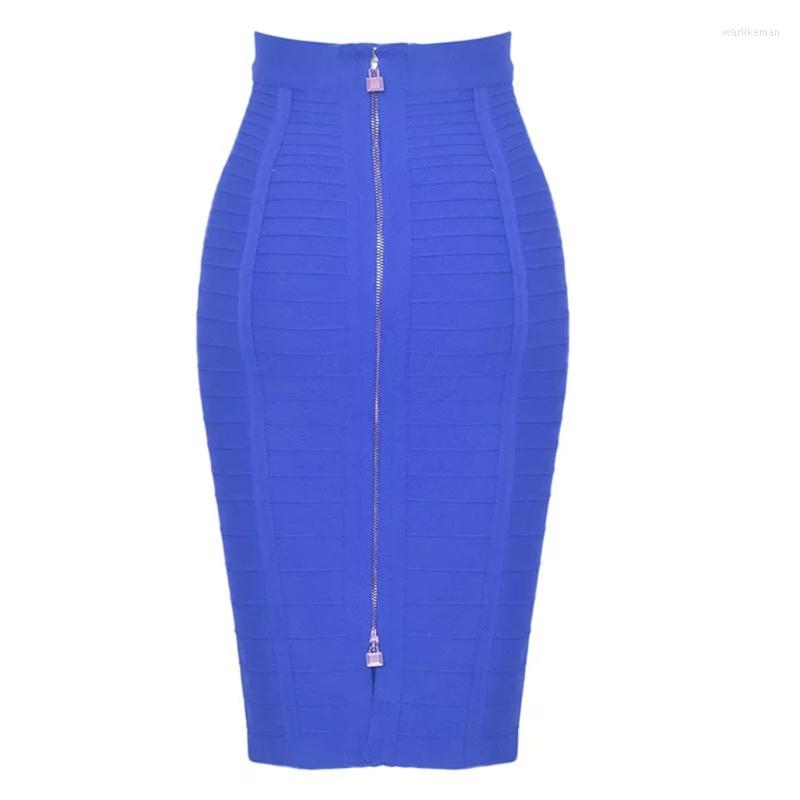 

Skirts Women High Waist Striped Bandage Knee Length Midi Pencil Skirt Solid Color Zipper Bodycon Stretchy Slim Empire, Apricot
