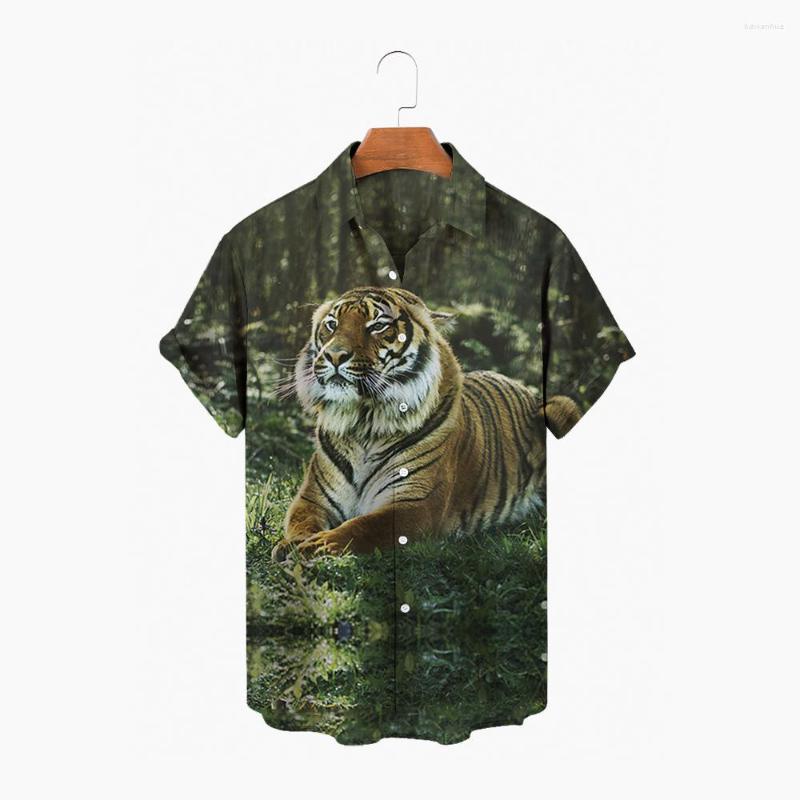 

Men' Casual Shirts Animal 3D Print Hawaiian Shirt Men' Summer Short Sleeve Beach Hip Hop Harajuku Oversized Top, Zl-304