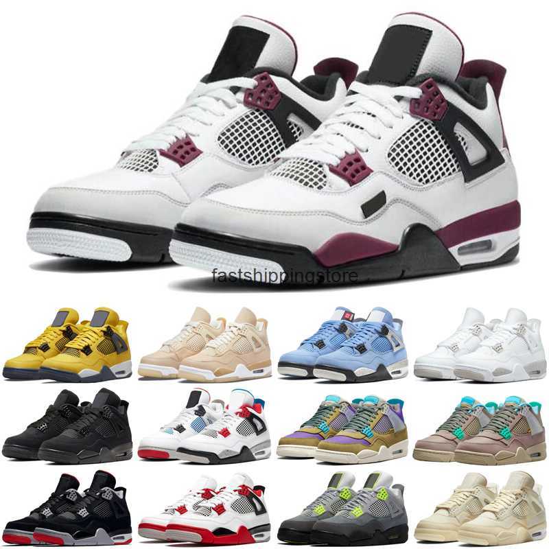 

Shoes Athletic 4 4s Shimmer Lightning Cactus Jack Red Thunder Sail University Blue Black Cat men sports sneakers size 7-13 discount, #32 carnival