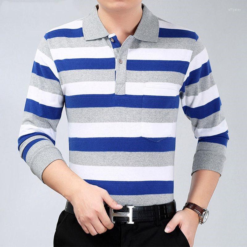 

Men's Polos 2022 Arrival Autumn High Quality Men Polo Shirts Striped Shirt Casual Long Sleeve, Fc-24