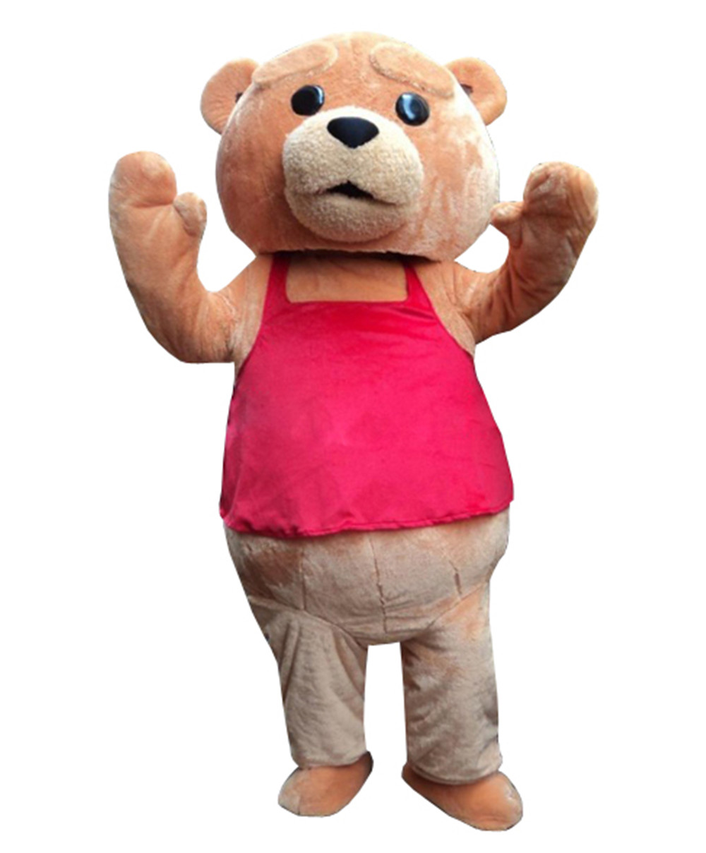 

Teddy Bear Mascot Costume Suit Adult Halloween Funny Party, As pic
