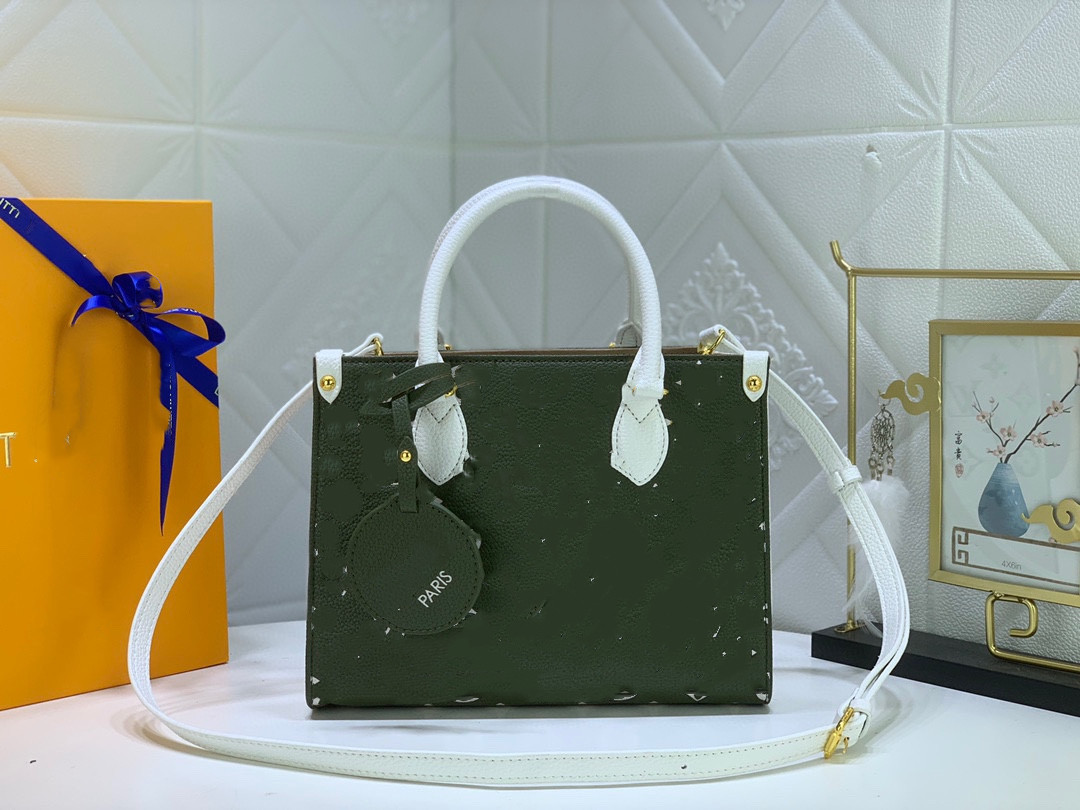 

Designer Bags totes black Blue purple white Women Bag Handbags Embossed Flower Monograms ONTHEGO GM MM Womens Handbag Purse Tote Shoulder Female backpack ON THE GO