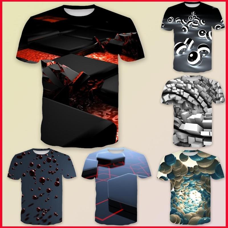

Men's T Shirts Summer 3D Both Printing Visual Creative Short Sleeve T-shirt, Black