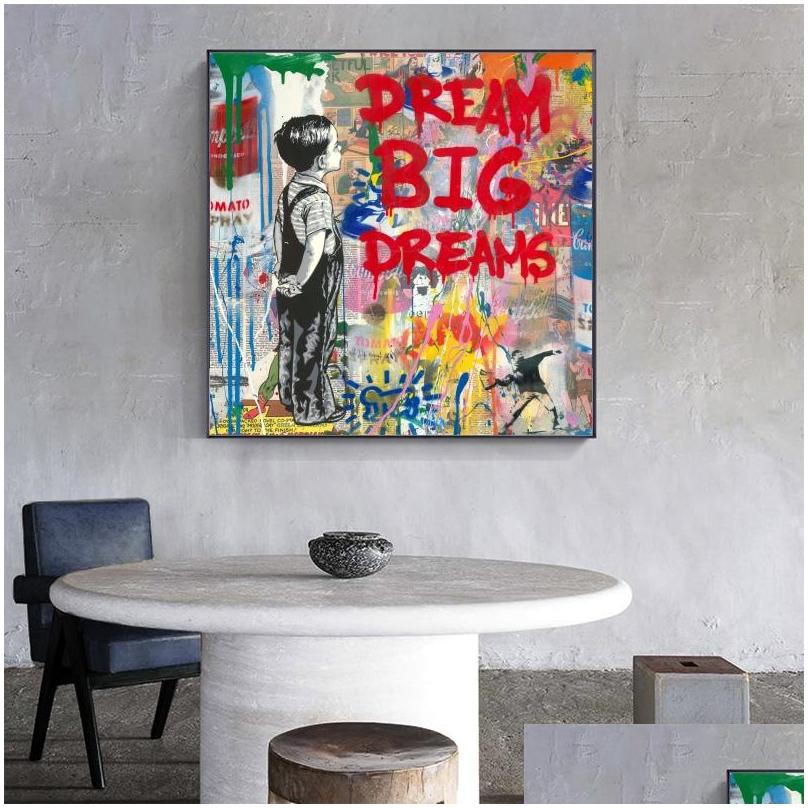 banksy  street art dream posters and prints abstract animals graffiti art canvas paintings on the wall art picture home decor