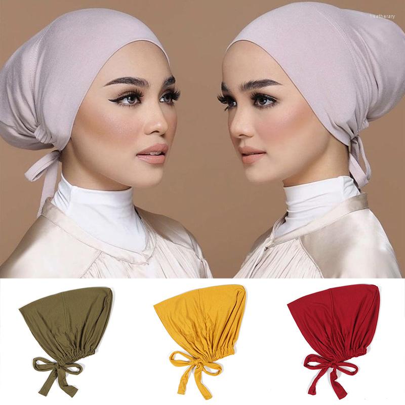 

Ethnic Clothing Muslim Women'S Under Scarf Caps Soft Cotton Inner Hijabs Islamic Headscarf Hijab Bonnet Female Turban Hat Ladies