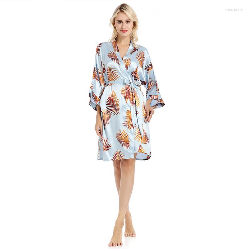 

Women' Sleepwear Vestido Longo Kimono Robe Batas De Algodon Pajamas Silk Satin Dressing & Gown Women Night Bathrobe, Picture shown