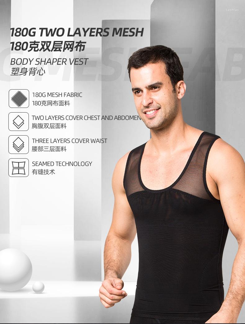 

Men's Body Shapers Men's Slimming Vest Plus Size 3XL Men Shapewear Corsets Tight Mesh Thin Corset Abdomen Tunic Waist Trainer Top
