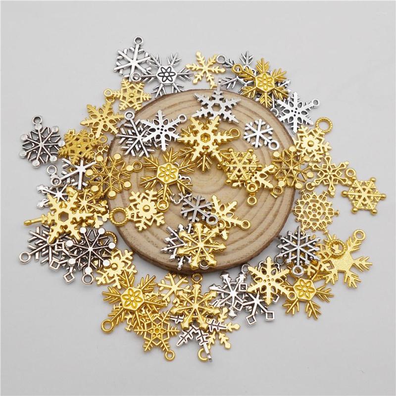 

Charms 100g/Pack Random Mixed Colors Christmas Alloy Snowflake Pendant Findings Xmas Decor Crafts Jewelry Making Accessory