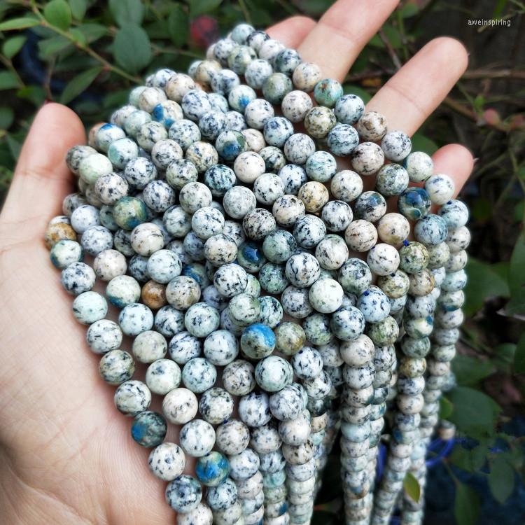 

Beads K2 Azurite Energy Stone Round 6/8/10mm For DIY Jewelry Making Loose BeadsFPPJ Wholesale Nature Gemstone