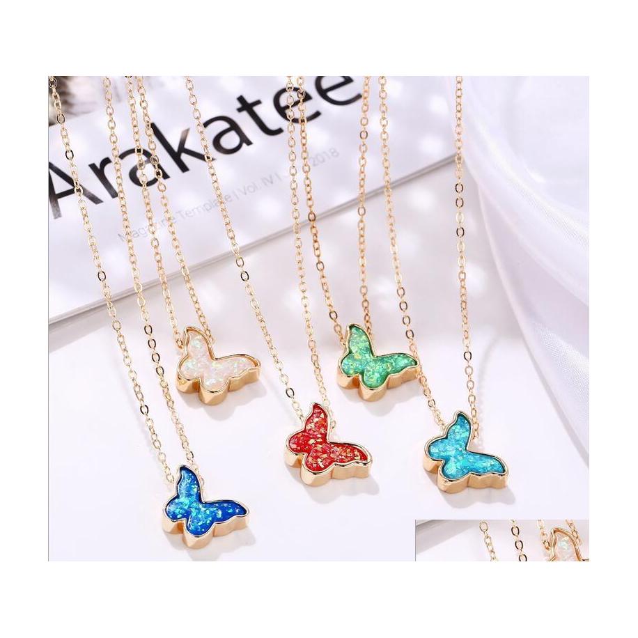 

Pendant Necklaces Colorf Blue Red Butterfly Pendent Necklace Women Charm Acrylic Butterflies For Girls Friend Gift Ship Drop Deliver Dhqdm