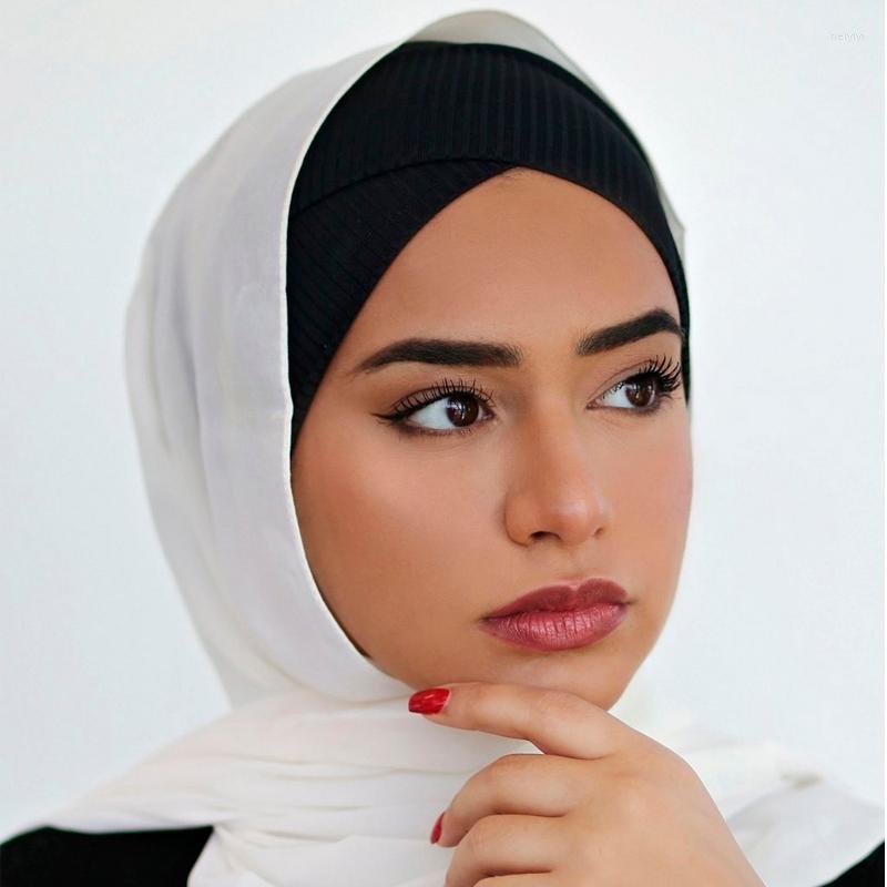 

Ethnic Clothing H227 Stretchy Crisscrossed Lycra Rippled Inner Hijab Hats Muslim Underscarf Turban Bonnet Islamic Scarf Tube Headband Caps