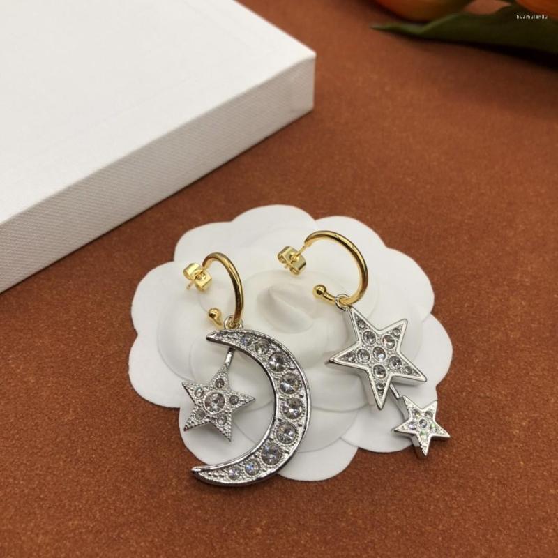 

Stud Earrings Star The Same Kind Of Asymmetric Star-moon Female Personality Moon Star-studded Zircon 2022 Fashion Earrin