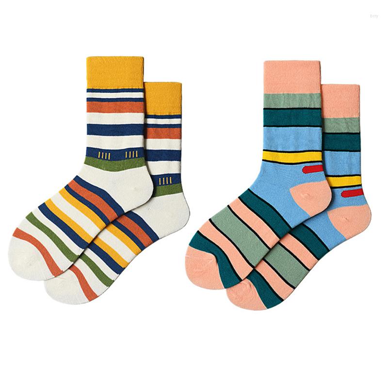 

Men's Socks 2022 Stripe Men Fashion Cotton Long Women Sport Happy Streetwear Calcetines Mujer